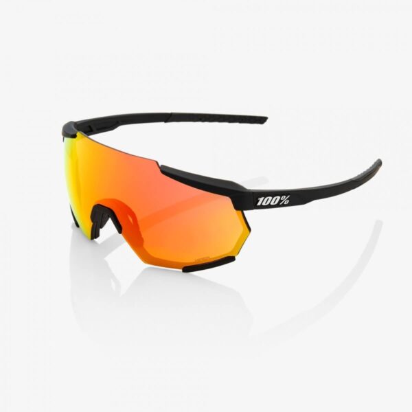 100% Racetrap Soft Tact Black Brille - Hyper Red Multilayer Mirror Lens Fahrradbrillen