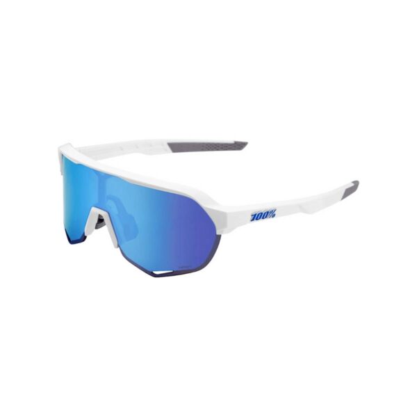 100% S2 Brille - Mattweiß - Multilayer Hyper Blue Gläser Fahrradbrillen