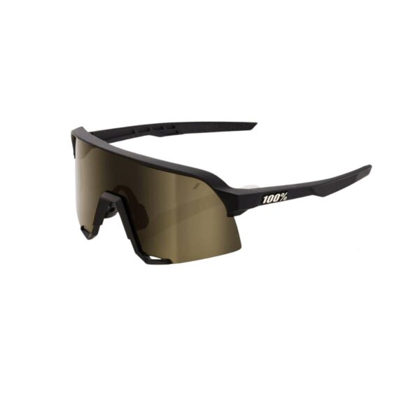 100% S3 Mattschwarze Brille - Weiche Goldspiegellinse (Soft Tact Black - Weiche Goldlinse) Fahrradbrillen