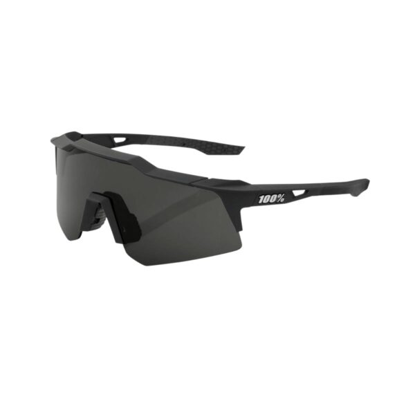 100% Speedcraft XS Soft Tack Schwarze Brille - Rauchglas Fahrradbrillen