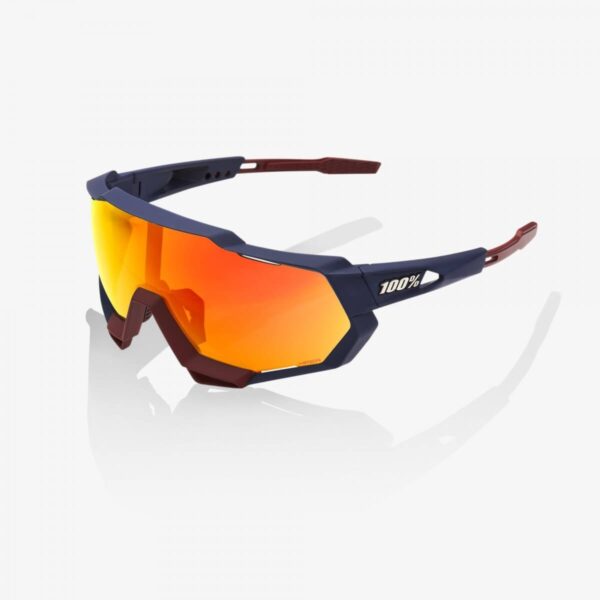 100% Speedtrap Soft Tact Flume Brille - Hyper Red Multilayer Mirror Lens Fahrradbrillen