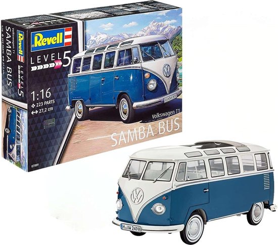 1:16 Revell 07009 Volkswagen VW Typ 2 T1 Samba Bus Plastikmodellbausatz Hobby & Sport