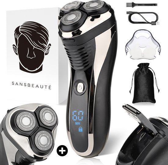 2-in-1-Rasierer für Männer mit Trimmer S1111 + Extra-Scherkopf - Sansbeaute® - Nass & Trocken - Präzisionstrimmer - Elektrisch - Elektrorasierer - Wasserdicht Schön & Gesund