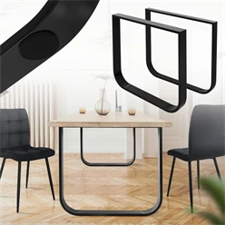 2 Stück Tischbeine B80xH72 cm Tischkufen O-Form aus Stahl pulverbeschichtet Schwarz ML-Design 6911