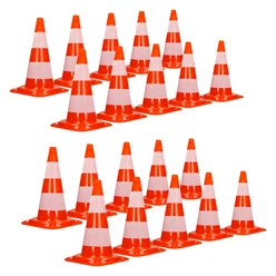 20er Set Verkehrskegel Pylone Warnkegel Verkehrshütchen 47 cm Orange/Weiß 8278