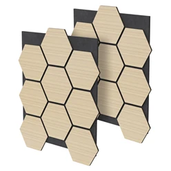 2er Set Akustikpaneele für 1m² Eiche Wandpaneele Hexagon Schalldämmung ML-Design 7053