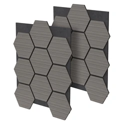 2er Set Akustikpaneele für 1m² Grau Wandpaneele Hexagon Schallabsorber Schalldämmung ML-Design 7053