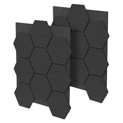 2er Set Akustikpaneele für 1m² Schwarz Wandpaneele Hexagon Schallabsorber Schalldämmung ML-Design 7053
