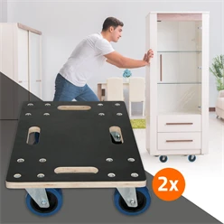 2er Set Rollbrett Möbelroller 35 x 50 cm aus Multiplex Tragkraft 800 kg 436