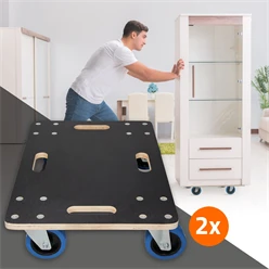 2er Set Rollbrett Möbelroller 40 x 60 cm aus Multiplex Traglast 800 kg 126