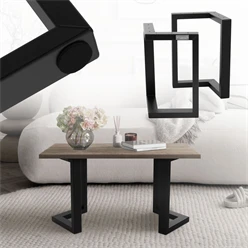 2er Set Tischkufen Bankkufen ARROW B25xH43 cm V-Form Metall Schwarz ML-Design 6911