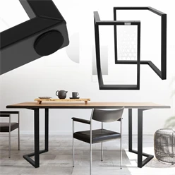 B-Ware Tischbeine Tischgestell 2er Set V-Design 70x72 cm Schwarz aus Metall ML-Design 6911