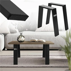 2er Set Tischkufen Bankkufen Loft 44x42 cm Schwarz Profil 8x2 cm Stahl U-Form ML-Design 6911