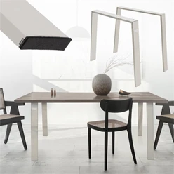 B-Ware Tischbeine 2er Set 90x72 cm Silber aus Edelstahl ML-Design 6911