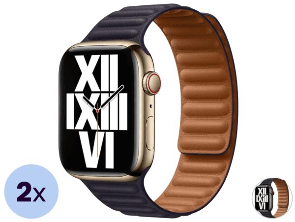 2x Apple Lederarmband für die Apple Watch - Serie 1-9 Kleidung