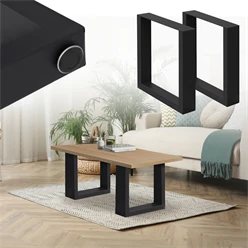 2x Tischbeine Bankkufen aus Vierkantprofilen 40x43 cm Schwarz pulverbeschichtete Stahl 6911