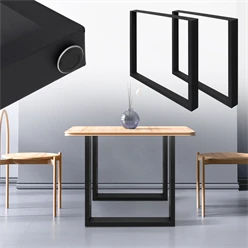 2x Tischbeine Tischkufen aus Vierkantprofilen 70x72 cm Schwarz