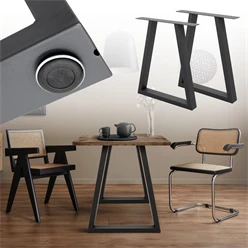 2x Tischbeine Trapez Design 60x72 cm Anthrazit pulverbeschichtete Stahl Tischgestell Esstisch und Schreibtisch 6911