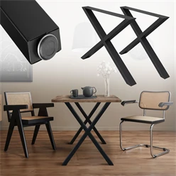 B-Ware Tischbeine 2er Set X-Design 60x72 cm schwarz aus Stahl 6911