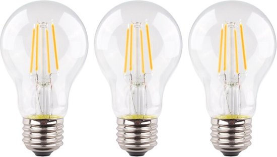 3 Stück Müller Glühfaden led Birne E27 4.9W 470lm 2700K Hell Nicht dimmbar A60 Wohnen & Kochen