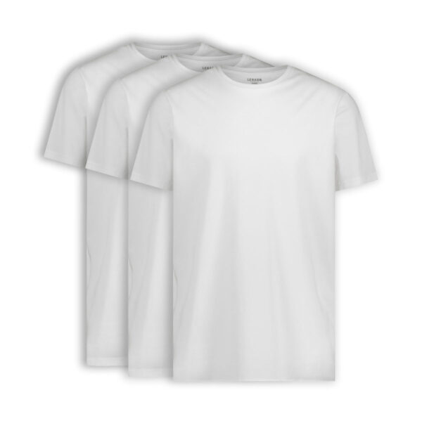 3x LEBASQ Johns Regular Fit T-Shirt V-Ausschnitt | Männer - weiß - L Kleidung