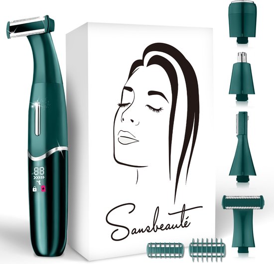 4-in-1 Bikini-Trimmer - Sansbeauté® - Gesicht - Achseln - Beine - Bikinizone - Augenbrauentrimmer - Gesichtshaarentfernung Damen - Intimbereich - Ladyshaves Bikini - Epilierer elektrisch Schön & Gesund