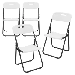 4er Set Balkonstuhl Klappbar Rattanoptik Weiß Bistrostuhl Gartenstuhl 3358