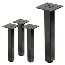 4er Set Tischbeine 30 cm Dunkelgrau Optik Industrial Stahl pulverbeschichtet eckig Profil 4x4cm Höhenverstellbare Möbelfüße 1-4 cm 6911