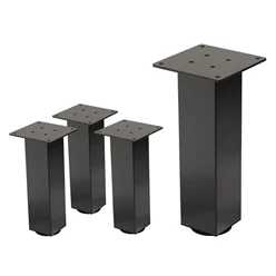 4er Set Tischbeine I-Design 30 cm Dunkelgrau Optik Industrial Stahl pulverbeschichtet eckig Profil 8x8 cm Höhenverstellbare Möbelfüße 1-4 cm ML-Design 6911