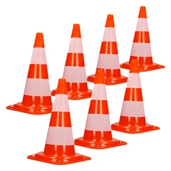 7er Set Verkehrskegel Pylone Warnkegel Verkehrshütchen 47 cm Orange/Weiß 8278