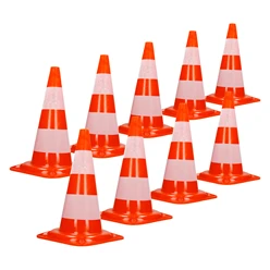 9er Set Verkehrskegel Pylone Warnkegel Verkehrshütchen 47 cm Orange/Weiß 8278