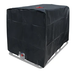 Abdeckplane für Wassertank 1000L 120x100x116 cm mit Lochauschnitt in Schwarz 3568