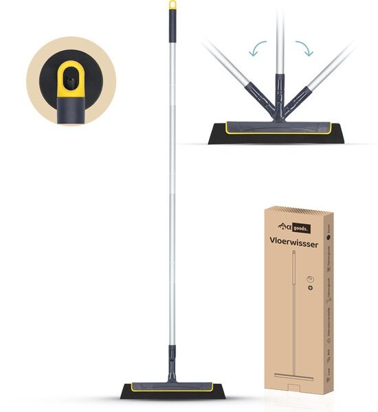 ACE Goods Bodenwischer mit Griff - Badezimmer-Bodenwischer - Duschwischer - Verstellbarer Fensterwischer - Wasserwischer - Inklusive Aufhängehaken Wohnen & Kochen