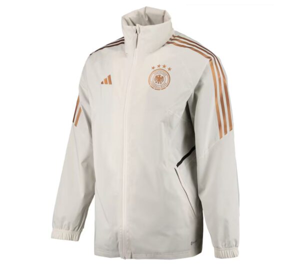 adidas Fussball DFB Deutschland Rain Jacket - Herren Regen Jacke Beige HL9338 Jacken & Pullover