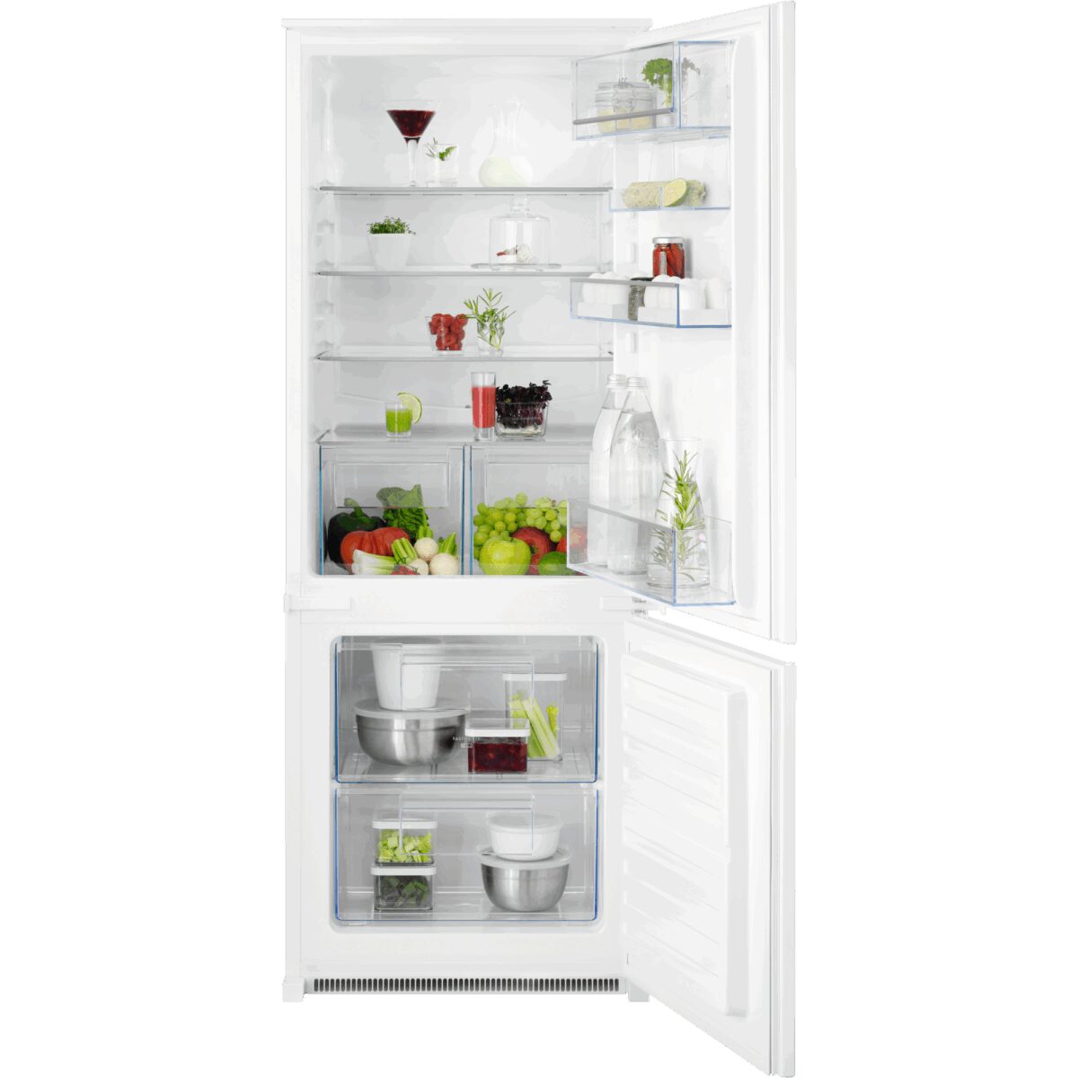 AEG 5000 ColdSense / Einbau-Kühl-Gefrierkombination / 1446 mm / 217 L / LowFrost – weniger Eisbildung / Schlepptür TSC5S142ES