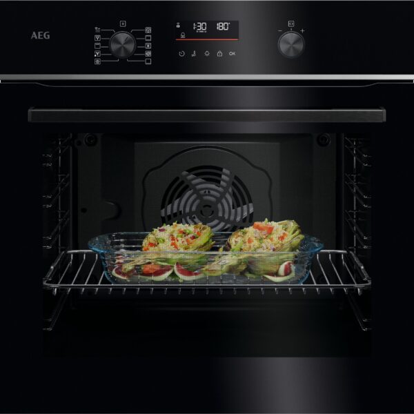 AEG 5000 SurroundCook® / Einbaubackofen / WLAN-fähig / Pyrolytische Selbstreinigung / Schwarz TU5PB40ZSB
