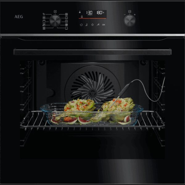 AEG 5000 SurroundCook® mit SteamBake / Einbaubackofen / WLAN-fähig / Pyrolytische Selbstreinigung / Schwarz V5PBA521AB