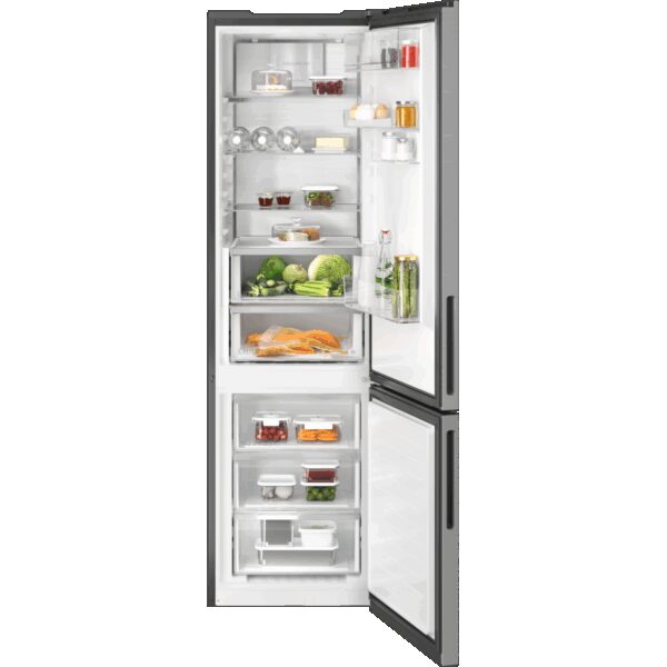 AEG 8000 Cooling 360° / Freistehende Kühl-Gefrierkombination / WiFi-Vernetzung / 2020 mm / 363 L / Null-Grad-Schublade / NoFrost ORC8M362BX