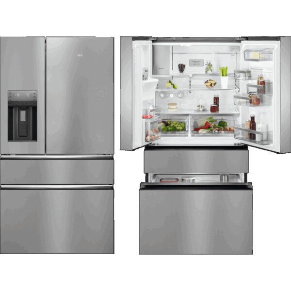 AEG 9000 MultiSwitch / French-Door Kühlschrank / WiFi-Vernetzung / 1781 mm / Gefrierschublade unten / Wasserspender / 617 L / CustomFlex – flexibles Türablagesystem / Fresh-Box-Schublade / NoFrost RMB954E9VX