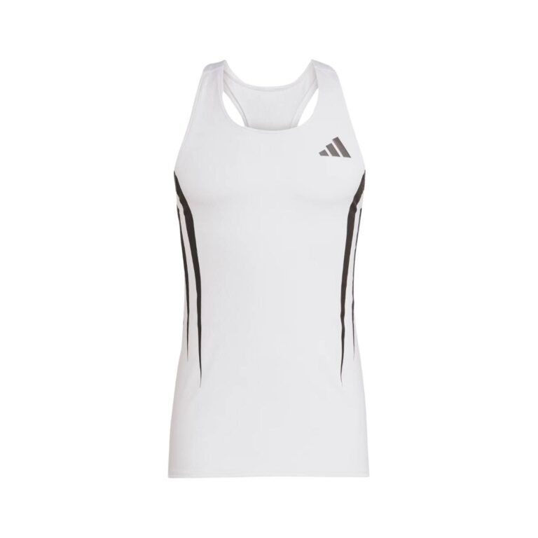 Ärmelloses Adidas Adizero Shirt Weiß Schwarz