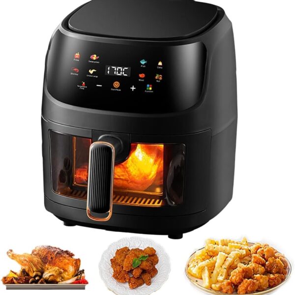 Airfryer XXL - Heißluftfritteuse - 6L - 240W - 280 x 26 x 32 cm - Schwarz Wohnen & Kochen