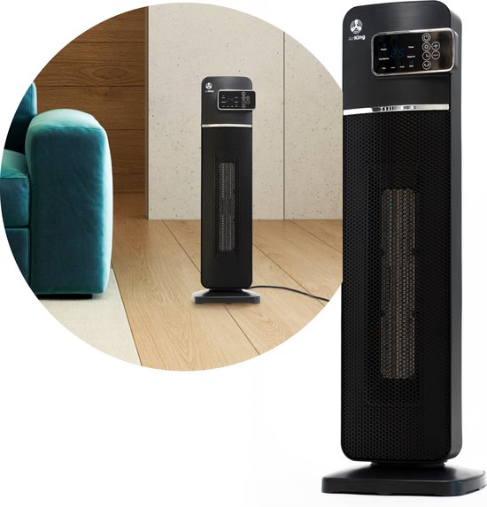 AirKing Elektroheizung - 2000 Watt - Schwarz - Keramik-Heizlüfter mit Fernbedienung und Timer-Funktion Wohnen & Kochen
