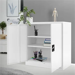 Aktenschrank abschließbar 90x40x90 cm Weiß aus Stahl ML-Design 463