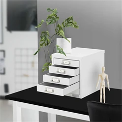 Aktenschrank mit 5 Schubladen 28x38x33 cm Weiß aus Metall ML-Design 463