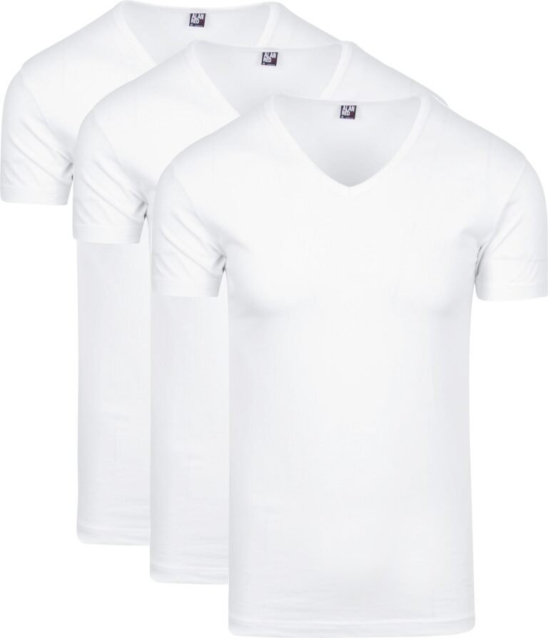 Alan Red Oklahoma T-shirt Stretch - V-Ausschnitt - Weiß - Größe XXL - 93% Baumwolle -. Kleidung