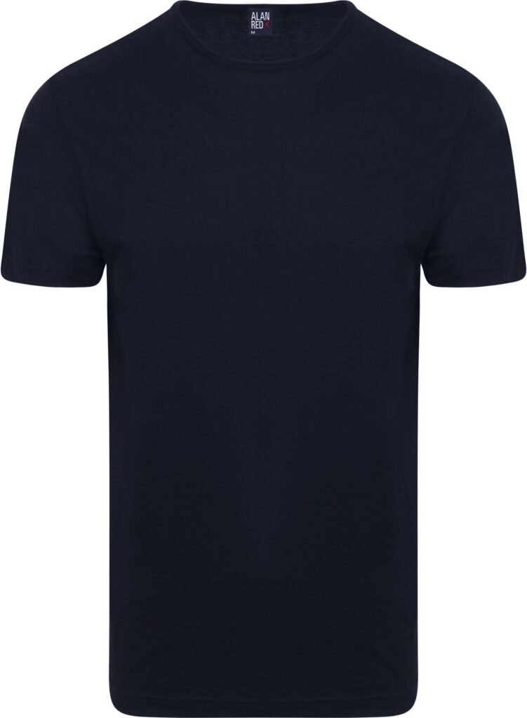 Alan Red T-Shirt - Rundhalsausschnitt - Navy - Größe: S (4 PACK) Kleidung