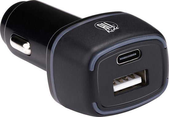 All Ride Car Charger USB - Mit USB-A und USB-C Anschluss - Power Delivery/ Schnellladung 18W - Anschluss an Zigarettenanzünder Auto - Kunststoff - Schwarz Auto & Fahrrad