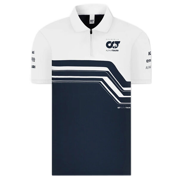 ALPHA TAURI F1 Team Polo - Herren T-Shirt Formel 1 Blau-Weiß SAT22028