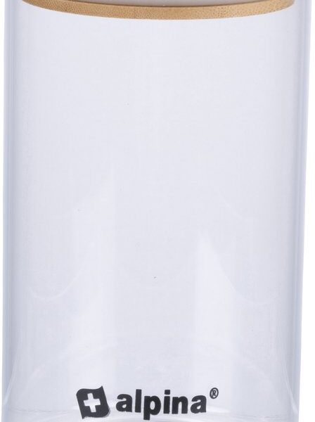 alpina Stockpot 900ML - Glasgefäß mit Deckel - Vorratsgefäß aus Borosilikatglas/Bambus Wohnen & Kochen