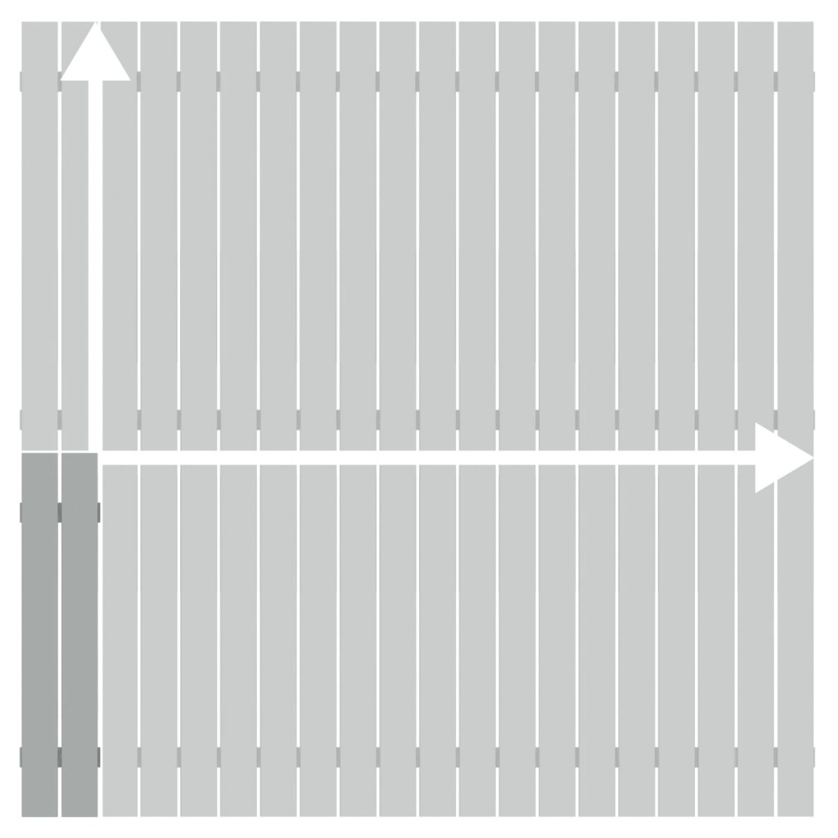 Alu-Zaun Squadra Lichtgrau auf Maß 20-200x91-200cm